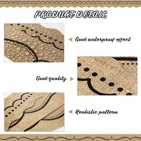 Burlap Bulletin Board Borders Classroom Border Trim Burlap Straight Borders Dotted Swirl Bulletin Wall Decor Back to School Decoration Borders (78.8 Feet) in Saudi Arabia