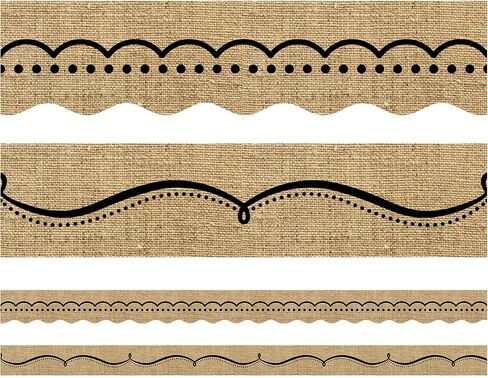 Burlap Bulletin Board Borders Classroom Border Trim Burlap Straight Borders Dotted Swirl Bulletin Wall Decor Back to School Decoration Borders (78.8 Feet) in Saudi Arabia