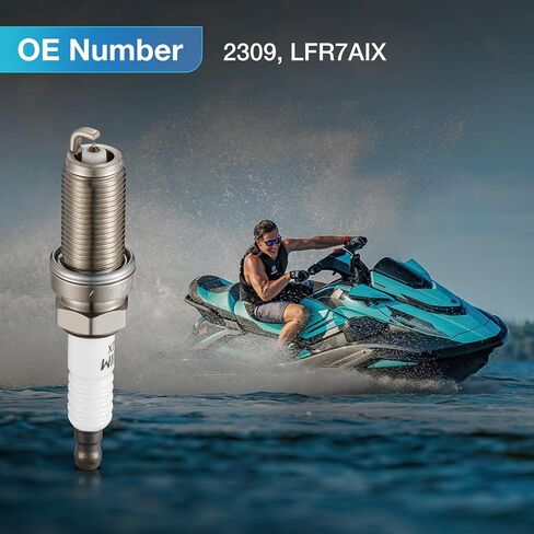 BDFHYK Iridium Spark Plugs 2309 Compatible with Mitsubishi Lancer YAMAHA FC1800 WAVERUNNER FX CRUISER SVHO FC1800 WAVERUNNER FX SVHO GX1800 WAVERUNNER FZR GX1800A WAVERUNNER FZS for LFR7AIX Set of 4 in Saudi Arabia