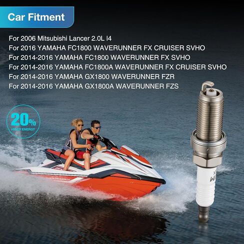 BDFHYK Iridium Spark Plugs 2309 Compatible with Mitsubishi Lancer YAMAHA FC1800 WAVERUNNER FX CRUISER SVHO FC1800 WAVERUNNER FX SVHO GX1800 WAVERUNNER FZR GX1800A WAVERUNNER FZS for LFR7AIX Set of 4 in Saudi Arabia