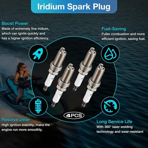 BDFHYK Iridium Spark Plugs 2309 Compatible with Mitsubishi Lancer YAMAHA FC1800 WAVERUNNER FX CRUISER SVHO FC1800 WAVERUNNER FX SVHO GX1800 WAVERUNNER FZR GX1800A WAVERUNNER FZS for LFR7AIX Set of 4 in Saudi Arabia