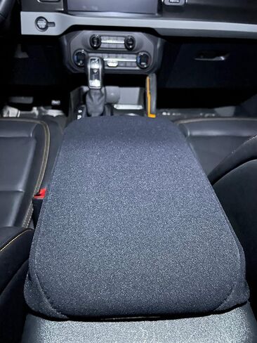 Koverz Neoprene Center Console Cover Armrest Pad with Keyhole Compatible with New Ford Bronco (Full Size, NOT Sport) 2021, 2022 - Black in Saudi Arabia