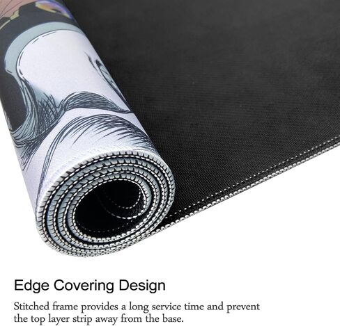 Extended Gaming Mouse Pad - Non-Slip Water-Resistant Rubber Base Computer Keyboard Mouse Mat, 35.1 x 15.75 x 0.12 inch, 3 mm Thick for Work & Game, Butterflies & Skull in Saudi Arabia