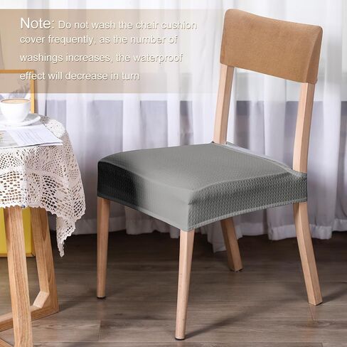 Buryeah Set of 12 Chair Covers Stretch Dining Chair Seat Covers Waterproof Soft Removable Chair Cushion Covers for Dining Chairs Washable Chair Seat Slipcovers Protector for Dining Room (Light Grey) in Saudi Arabia