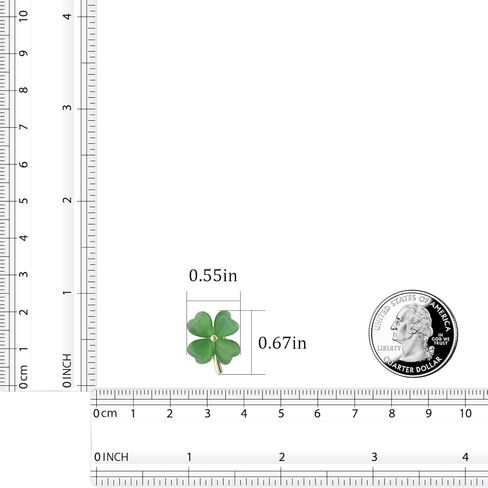 Four Leaf Clover Earrings Stud Jade Earrings for Women 14K Gold Earrings Green Stud Earrings Gold Earrings for Women Trendy in Saudi Arabia