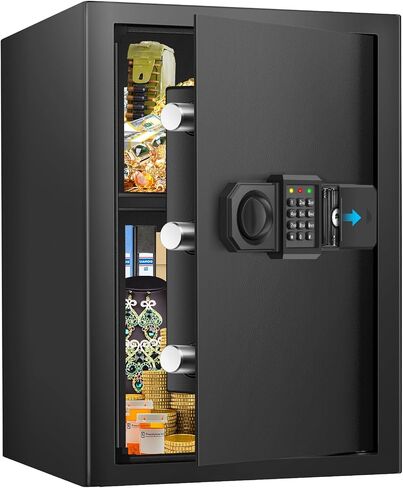 2.6 Cub Large Home Safe Box, Anti-theft Home Security Safe Box with Programmable Keypad, Spare Keys and Removable Shelf, Digital Safe for Home Money Firearm Documents Valuables in Saudi Arabia