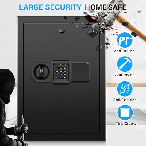 2.6 Cub Large Home Safe Box, Anti-theft Home Security Safe Box with Programmable Keypad, Spare Keys and Removable Shelf, Digital Safe for Home Money Firearm Documents Valuables in Saudi Arabia