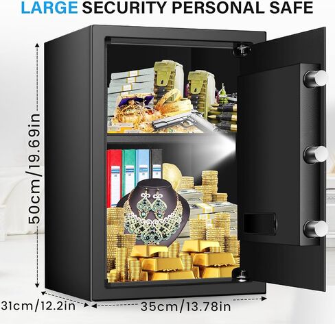 2.6 Cub Large Home Safe Box, Anti-theft Home Security Safe Box with Programmable Keypad, Spare Keys and Removable Shelf, Digital Safe for Home Money Firearm Documents Valuables in Saudi Arabia