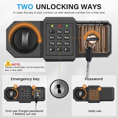 2.6 Cub Large Home Safe Box, Anti-theft Home Security Safe Box with Programmable Keypad, Spare Keys and Removable Shelf, Digital Safe for Home Money Firearm Documents Valuables in Saudi Arabia
