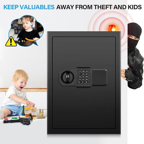 2.6 Cub Large Home Safe Box, Anti-theft Home Security Safe Box with Programmable Keypad, Spare Keys and Removable Shelf, Digital Safe for Home Money Firearm Documents Valuables in Saudi Arabia