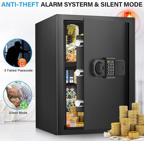 2.6 Cub Large Home Safe Box, Anti-theft Home Security Safe Box with Programmable Keypad, Spare Keys and Removable Shelf, Digital Safe for Home Money Firearm Documents Valuables in Saudi Arabia