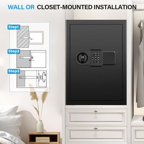 2.6 Cub Large Home Safe Box, Anti-theft Home Security Safe Box with Programmable Keypad, Spare Keys and Removable Shelf, Digital Safe for Home Money Firearm Documents Valuables in Saudi Arabia