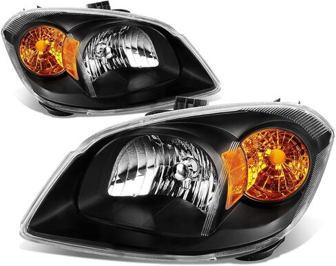 زوج من المصابيح الأمامية ذات التصميم الأسود من نوع Amber Corner OE Style متوافق مع Chevy Cobalt/Pontiac G5 Pursuit 05-10 in Kuwait