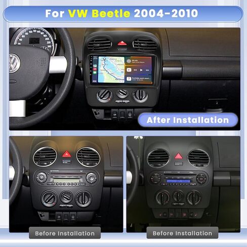 لسيارة VW Beetle 2004-2010 Android 13 ستيريو مع Apple Carplay اللاسلكي، 8 Core 4+64GB 9 بوصة IPS شاشة لمس راديو السيارة 59UI GPS Navigation WiFi 32EQ DSP كاميرا احتياطية in Saudi Arabia