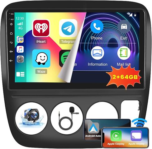 Hikity Android 13 Radio 2+64GB for 1997-2001 Honda CRV Radio with Wireless Carplay Android Auto, 9'' Touch Screen Stereo Dash Kit with, GPS Navigation, HiFi, WiFi, Bluetooth. FM, SWC, Mic, Backup Cam in Saudi Arabia