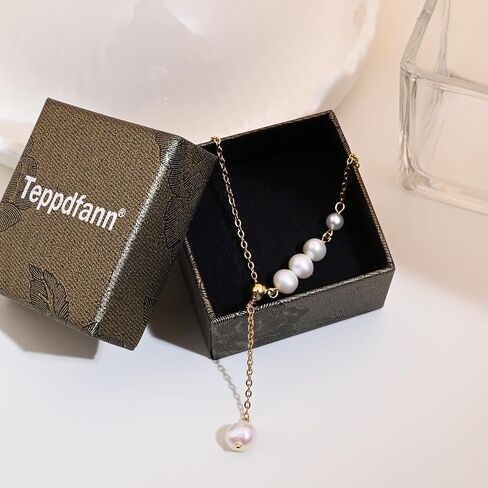 18K Gold Plated Pearl Lariat Necklace Y Shaped Pearl Drop Necklace Long Pearls Necklace for Women Jewelry in Saudi Arabia