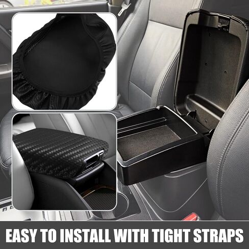 Car Armrest Cover for Dodge Challenger 2015-2022 - Black Carbon Fiber Pattern, Waterproof, Scratch-Resistant, and Comfortable | for Car Accessories in Saudi Arabia