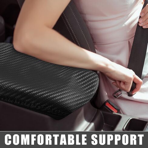 Car Armrest Cover for Dodge Challenger 2015-2022 - Black Carbon Fiber Pattern, Waterproof, Scratch-Resistant, and Comfortable | for Car Accessories in Saudi Arabia