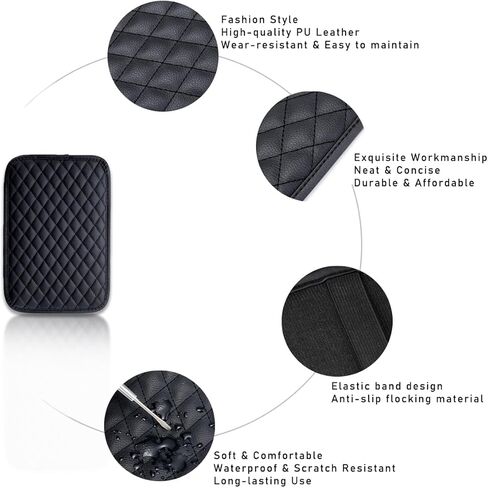 سجادات وحدة التحكم المركزية للسيارة، واقي وسادة مسند الذراع المقاوم للماء من جلد البولي يوريثان، غطاء صندوق تخزين مسند الذراع للفصول الأربعة، ملحقات داخلية عالمية لمعظم السيارات وسيارات الدفع الرباعي والشاحنات in Kuwait