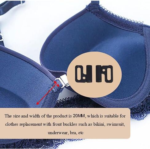 3 قطع بيكيني Fastene مشبك بيكيني معدني فضي بيكيني حمالة صدر إغلاق إبزيم داخلي (أسود) in Kuwait