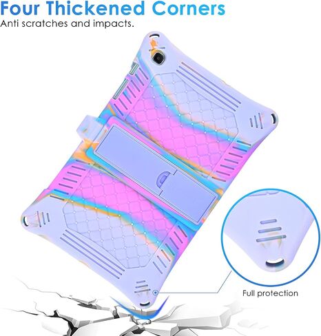 DETUOSI Case for Samsung Galaxy Tab S6 Lite 10.4" 2024/2022/2020 with Stylus Pen & Shoulder Strap (Model SM-P620/P625/P613/P619/P610/P615/P617), Multi-Angle Silicone Cover, Black in Saudi Arabia