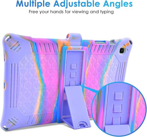 DETUOSI Case for Samsung Galaxy Tab S6 Lite 10.4" 2024/2022/2020 with Stylus Pen & Shoulder Strap (Model SM-P620/P625/P613/P619/P610/P615/P617), Multi-Angle Silicone Cover, Black in Saudi Arabia