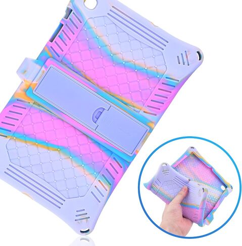 DETUOSI Case for Samsung Galaxy Tab S6 Lite 10.4" 2024/2022/2020 with Stylus Pen & Shoulder Strap (Model SM-P620/P625/P613/P619/P610/P615/P617), Multi-Angle Silicone Cover, Black in Saudi Arabia