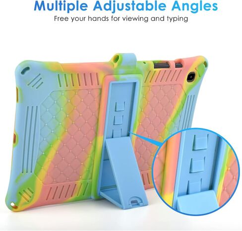 DETUOSI Case for Samsung Galaxy Tab S6 Lite 10.4" 2024/2022/2020 with Stylus Pen & Shoulder Strap (Model SM-P620/P625/P613/P619/P610/P615/P617), Multi-Angle Silicone Cover, Black in Saudi Arabia