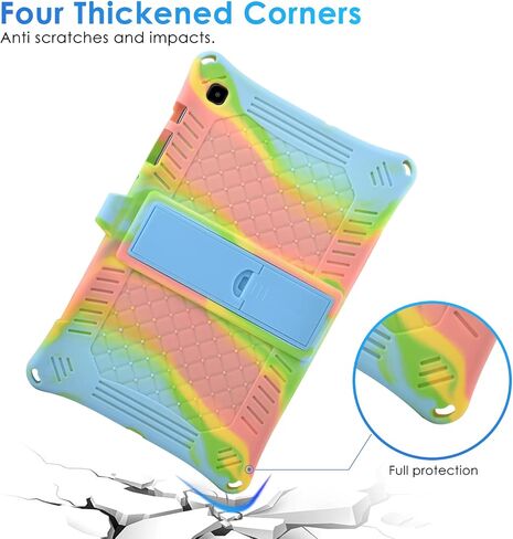 DETUOSI Case for Samsung Galaxy Tab S6 Lite 10.4" 2024/2022/2020 with Stylus Pen & Shoulder Strap (Model SM-P620/P625/P613/P619/P610/P615/P617), Multi-Angle Silicone Cover, Black in Saudi Arabia