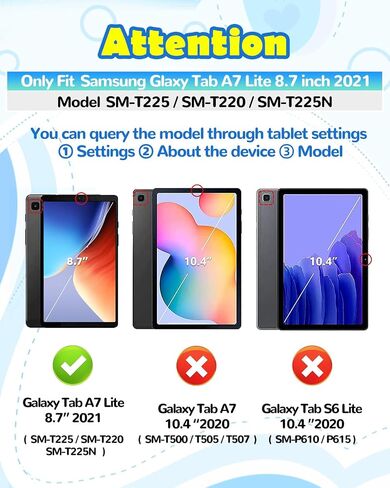 حافظة عصرية ممتعة لجهاز Galaxy Tab A7 Lite مقاس 8.7 بوصة بتصميم لطيف ثلاثي الأبعاد لشخصية كرتونية Kawaii رائعة ومضحكة وناعمة للفتيات والأولاد والمراهقين والبنات لهاتف Samsung Galaxy Tab A7 Lite مقاس 8.7 بوصة أغطية أجهزة لوحية مع حامل حزام in Saudi Arabia