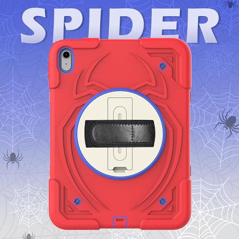 AVAWO Kids Case for iPad 10th Generation 10.9 Inch 2022, iPad 10.9 Cover, [Tempered Glass Film] [Shoulder Strap] [360°Rotating] Kickstand Shockproof Kids Child Case for iPad 10th Gen 10.9" 2022, Red in Saudi Arabia