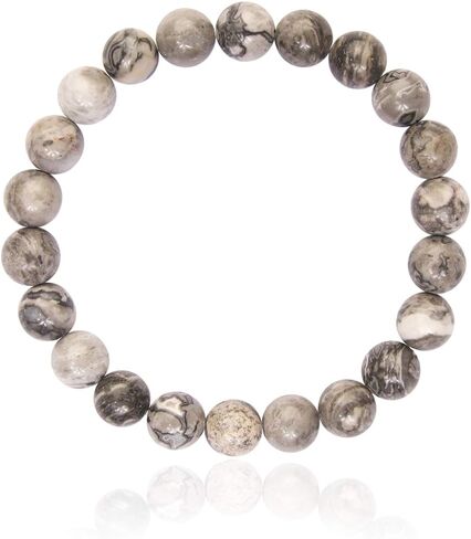 RIAH FASHION Stone Beaded Stretch Yoga Prayer Friendship Bracelet - Healing Lava Semi Precious Natural Gem Quartz, Mermaid Glass Glowing Bead Strand Bangle Cuff in Saudi Arabia