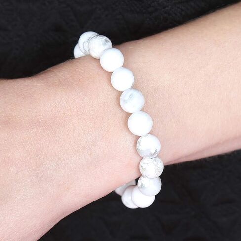 RIAH FASHION Stone Beaded Stretch Yoga Prayer Friendship Bracelet - Healing Lava Semi Precious Natural Gem Quartz, Mermaid Glass Glowing Bead Strand Bangle Cuff in Saudi Arabia