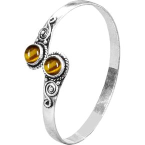 Kirti Gems Crystal Silver Bracelet for Women, Adjustable set with Natural Gemstones Silver Plated Jewelry