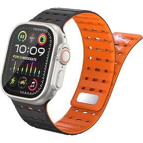 Delidigi Magnetic Band Compatible for Apple Watch Band 49mm 45mm 44mm 42mm for Men Women, Soft Silicone Strap Breathable Wide Sport Band for iWatch Ultra 2 Series SE 9 8 7 6 5 4 3