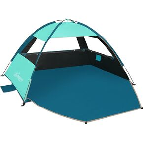 COMMOUDS Beach Tent Sun Shade for 3/4-5/6-8/8-10 Person, UPF 50+ Beach Sun Shelter Canopy Tent, Lightweight, Easy Set Up and Carry Beach Umbrella