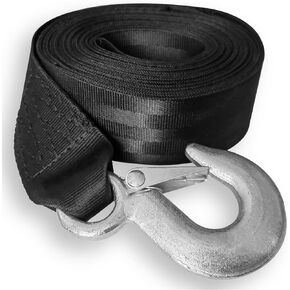 Trailer Winch Strap, 2" x 20ft 6000lb 10000 lbs Breaking Strength 3300 lbs Load Capacity for Boat, Loop End for Boats, Trailer, Wave Runner, Towing, Heavy Duty Equipment, Black