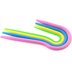 E-outstanding 20pcs 4 Sizes U Cable Stitch Holders U Shape Mixed Color Plastic Cable Stitch Hand Knitting Needles Twist Curved Crochet Hook Sewing Accessories Tool
