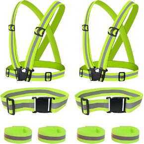 Miushion Reflective Vest - Running Vest Reflector, Reflective Running Vest with Safety Straps, High Visibility Reflector