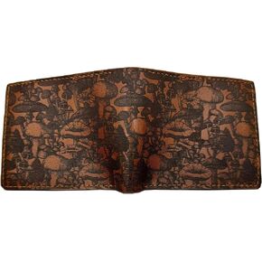 محفظة جلدية بنمط الفطر، فكرة هدايا لمحبي الفطر، محفظة فنية لشجرة النباتات، هدية لصديقك، محفظة للأب والزوج in Kuwait