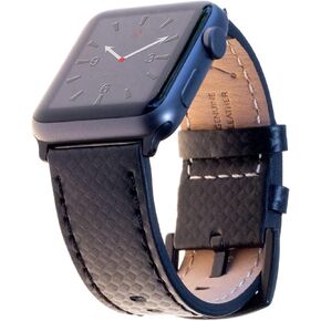 The Gentleman Extra Large Leather Band | Top-Stitched Fine-Grained - Compatible with Apple Watch Band for Men, Soft iWatch Strap | Fits Ultra 2 & Ultra 49mm 45mm 44mm Series 9 & All Models (Brown XXL) in Kuwait