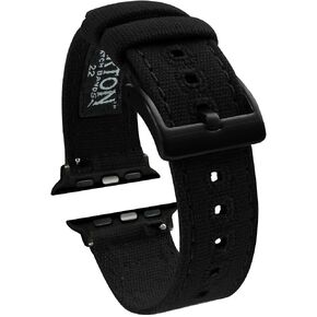 BARTON Canvas Watch Bands - Stainless Steel Hardware - Quick Release - Choose Color - Compatible with all Apple Watches Series 1, 2, 3, 4, 5, 6, 7, 8, SE & Ultra - 38mm/40mm/41mm & 42mm/44mm/45mm/49mm