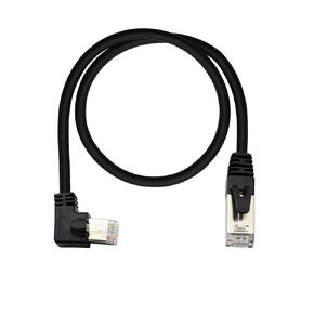 GINTOOYUN Cat6 Ethernet Cable 1.5 ft,90 Degree RJ45 Male to RJ45 Male Internet Extension Cable for PC, Router, Modem, Printer, Xbox, PS4(Angle Left)