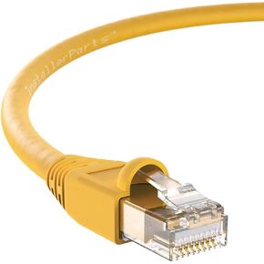 InstallerParts Ethernet Cable CAT6A Cable UTP Booted 50 FT - Yellow - Professional Series - 10Gigabit/Sec Network/High Speed Internet Cable, 550MHZ