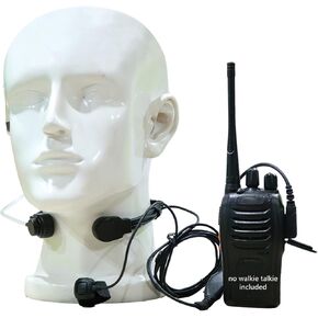 Throat Mic Walkie Talkie Earpiece Bone Conduction Vibration in-Ear Acoustic Tube Headset with Finger PTT Mic for Baofeng UV-5R UV-82 BF-F8HP BF-888S AR-152 Arcshell AR-5 for Kenwood Radio