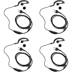 Walkie Talkie Earpiece Headset with PTT Mic G Shape Earpiece for Midland GXT1000VP4 GXT1000 LXT600 LXT500P LXT500VP3 LXT118 GXT1050VP4 GXT1000XB Two Way Radio 4Pack