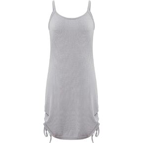 Women's Bodycon Mini Dress Sleeveless Drawstring Pleated Basic Dress