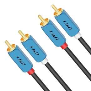J&D 2 RCA M/M Stereo Audio Cable, 2RCA Male to 2RCA Male Auxiliary Audio Cord for Home Theater, HDTV, Amplifiers, Hi-Fi Systems, Speakers Gold-Plated Copper Shell RCA Audio Cable, 3 Feet