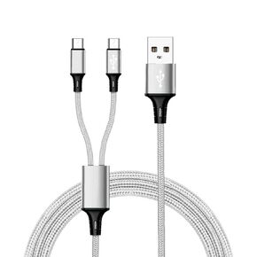 IFLASH 6 Feet Extra Long Dual Port Type C Splitter Charging Cable - Power up to Two USB C Devices at Once from a Single USB A Port - Ideal for Any USB C Powered Device (Black)