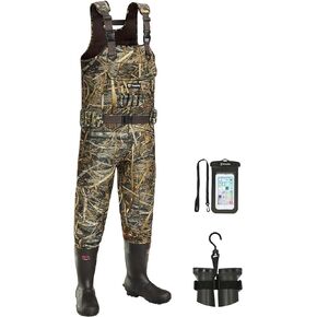 ملابس الصدر من TIDEWE، أحذية صيد للرجال Realtree MAX5 Camo مع عزل 800 جرام، مقاومة للماء من النيوبرين